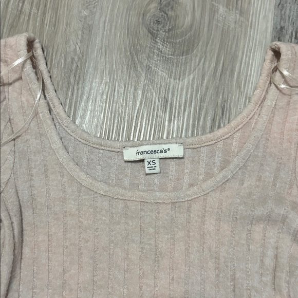 Francesca's Collections Soft Pink Ribbed Top - Picture 2 of 2
